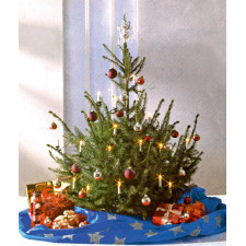 Vianočná deka pod stromček, modrá