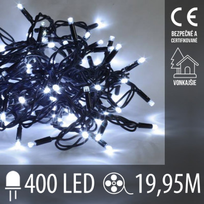 Vianočná LED svetelná reťaz vonkajšia - 400LED - 19,95M Studená biela