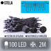 STELA spojovateľná LED svetelná záclona vonkajšia - 100LED - 2M Studená biela