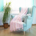 SPRINGOS Prehoz na posteľ s veľkými pomponmi 160x200 cm - ružový