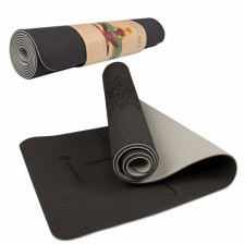 SPRINGOS Yoga podložka na cvičenie Premium - čierna-sivá - 183cm