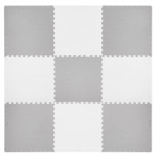 SPRINGOS Penové puzzle štvorce - 179x179cm - biela, sivá