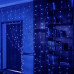 Vianočná led svetelná záclona na spájanie vonkajšia - záves - programy - 306led - 3x3m modrá