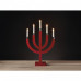 Svietnik na 5× žiarovku E10 drevený červený, päťram.,35×67cm