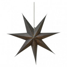 LED vianočná hviezda papierová strieb., 75cm, 2× AA,teplá b.