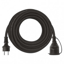 Vonkajší predlžovací kábel 10 m / 1 zásuvka / čierny / guma-neoprén / 230 V / 1,5 mm2
