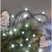 LED vianočná cherry reťaz – guličky, 8 m, vonkajšia aj vnútorná, studená biela, programy