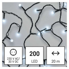 LED vianočná cherry reťaz – guľôčky, 20 m, vonkajšia aj vnútorná, studená biela, 8 - programov