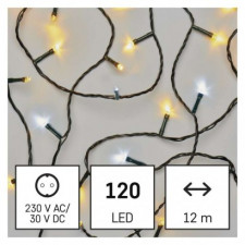 LED vianočná reťaz blikajúca, 12 m, vonkajšia aj vnútorná, teplá/studená biela, časovač