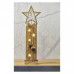 LED dekorácia drevená – hviezdy, 48 cm, 2x AA, vnútorná, teplá biela, časovač