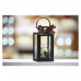 LED dekorácia – vianočný lampáš so sviečkou čierny, 22 cm, 3x AAA, vnútorný, vintage