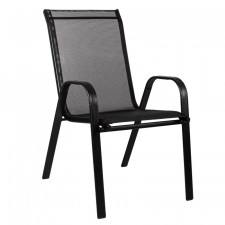 SPRINGOS Záhradná stolička kov - čierna