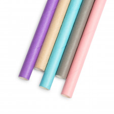 Papierová slamka - pastelová - 197 x 6 mm - 5 druhov - 150 ks / balenie