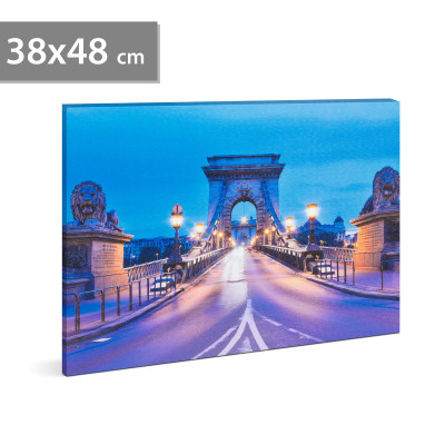 LED obraz - "Reťazový most " - 2 x AA, 38 x 48 cm