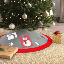 Koberček pod vianočný strom - 97 cm - polyester - červená / sivá