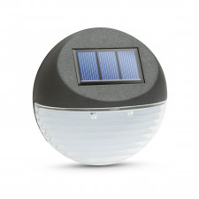 LED solárna nástenná lampa - čierna , studená biela - 11 x 11 x 4 cm
