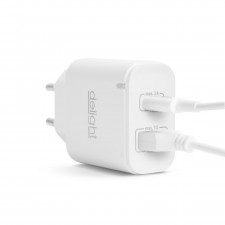 Sieťový adaptér USB + Type-C PD20W rýchle nabíjanie - biely