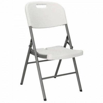 SPRINGOS Skladacia stolička - biela