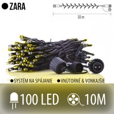 Zara spojovateľná led svetelná reťaz vonkajšia - 100led - 10m - teplá / studená biela