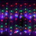 Vianočná led svetelná záclona na spájanie vonkajšia - hviezdy - programy - časovač + diaľkový ovládač - 136led - 2m multicolour