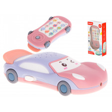 Hviezdny projektor auto s telefónom ružový