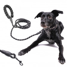 Vodítko pre psa - odolné reflexné lano - 3m - čierne