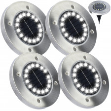 Záhradná solárna lampa 16x LED - pozemná - sada 4ks - studená biela