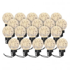 LED svetelná reťaz – 20x párty žiarovky, 7,6 m, vonkajšia aj vnútorná, teplá biela