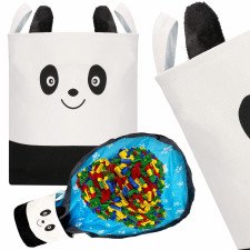 Springos Kôš na uloženie hračiek s rúčkami - čiernobiela panda