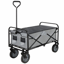 Springos Skladací záhradný/turistický vozík - 80 kg - čierno-šedý