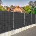 Springos Tieniace plotové pásky a klipy (20ks) - PVC - 26m x 19cm - 1200 g/m2 - antracit