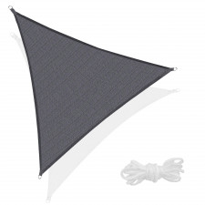 SPRINGOS Tieniaca plachta trojuholník - 400x400x400cm - tmavo sivá