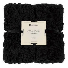 SPRINGOS Obojstranná vlnená deka 200x220cm - čierna
