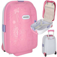 Detský cestovný kufor na kolieskach - ružový