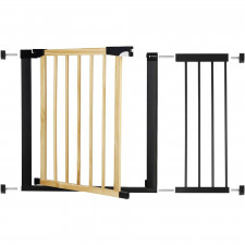 SPRINGOS Bezpečnostná bariérová zabrána pre schody a dvere - čierna/hnedá - 75-110 cm