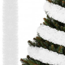 Vianočná girlanda - biela - 6 m - priemer 10cm