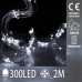 Vianočná LED svetelná mikro reťaz vonkajšia + programator - anjelské vlasy 15 liniek - 300LED - 2M Studená Biela