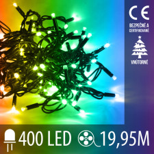 Vianočná LED svetelná reťaz vnútorná - 400LED - 19,95M Multicolour