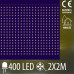Vianočná LED svetelná mikro záclona vonkajšia - záves - 400LED - 2x2M Teplá biela