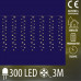 Vianočná LED svetelná mikro záclona CLUSTER vonkajšia s časvoačom - záves + programy - 300LED - 3M Teplá biela