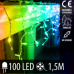 Vianočná LED svetelná záclona na spájanie vonkajšia 100LED - 1,5M Multicolour