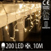 Vianočná LED svetelná záclona vonkajšia + programy - 200LED - 10M Teplá biela